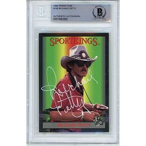 Richard Petty Autographed 1995 Press Pass Nascar Auto Racing Card Beckett Slab